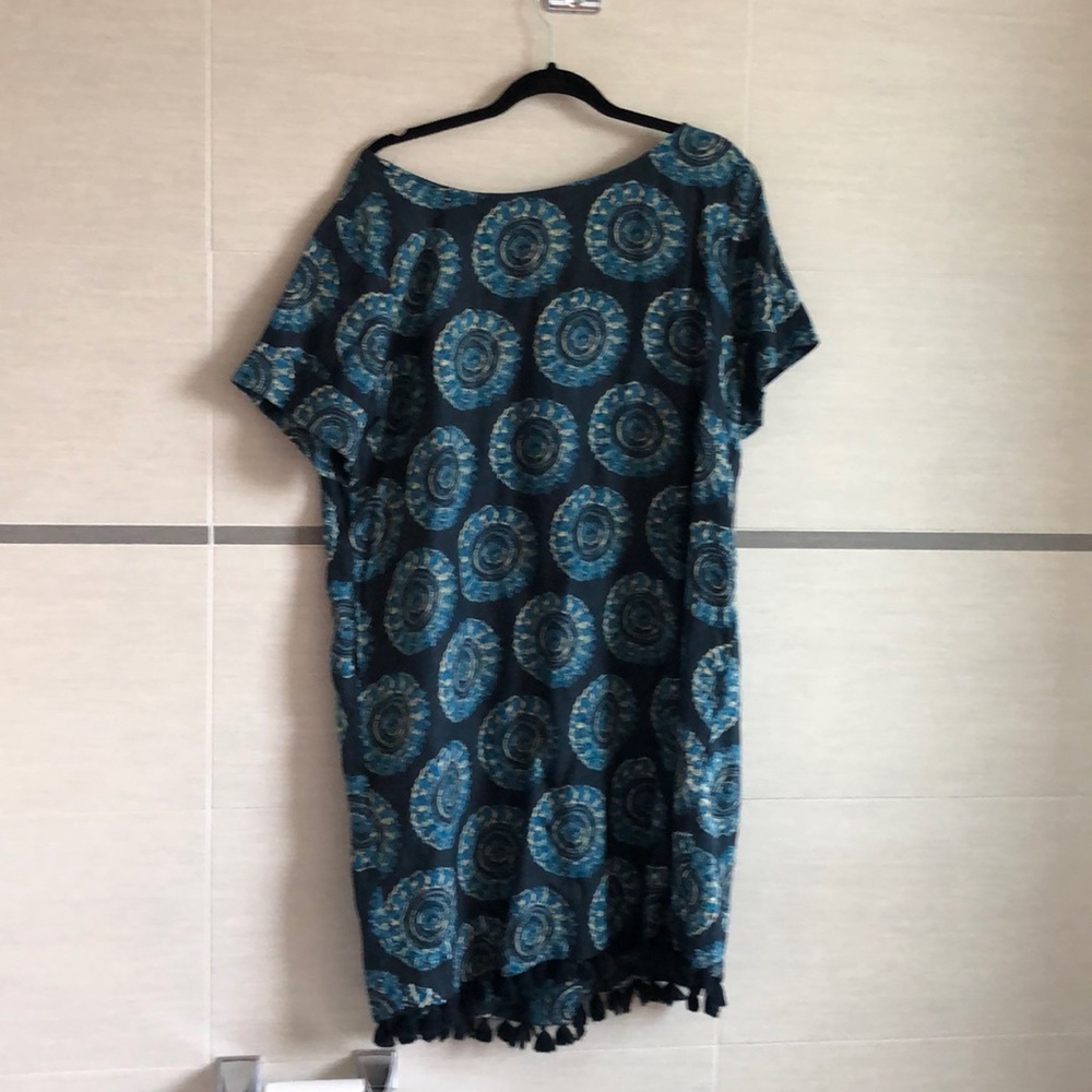 ROBERTA ROLLER RABBIT Linen Fringe Dress XL